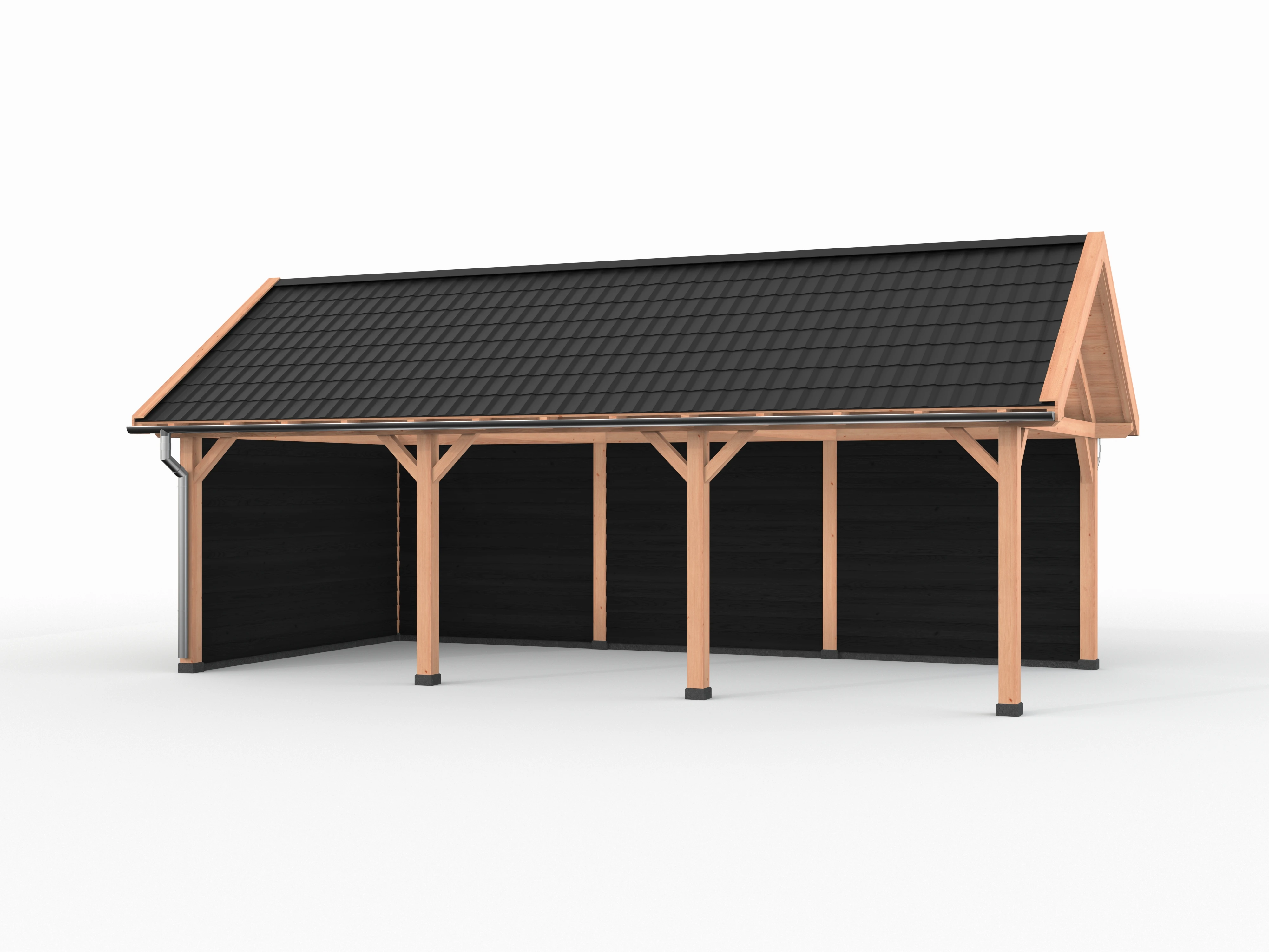 Douglas overkapping zadeldak, 900 x 400, met achterwand en zijwand, Westwood Vrijbuiter - Afbeelding 4